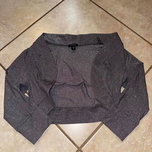 Women's Silver and Grey Crop-top